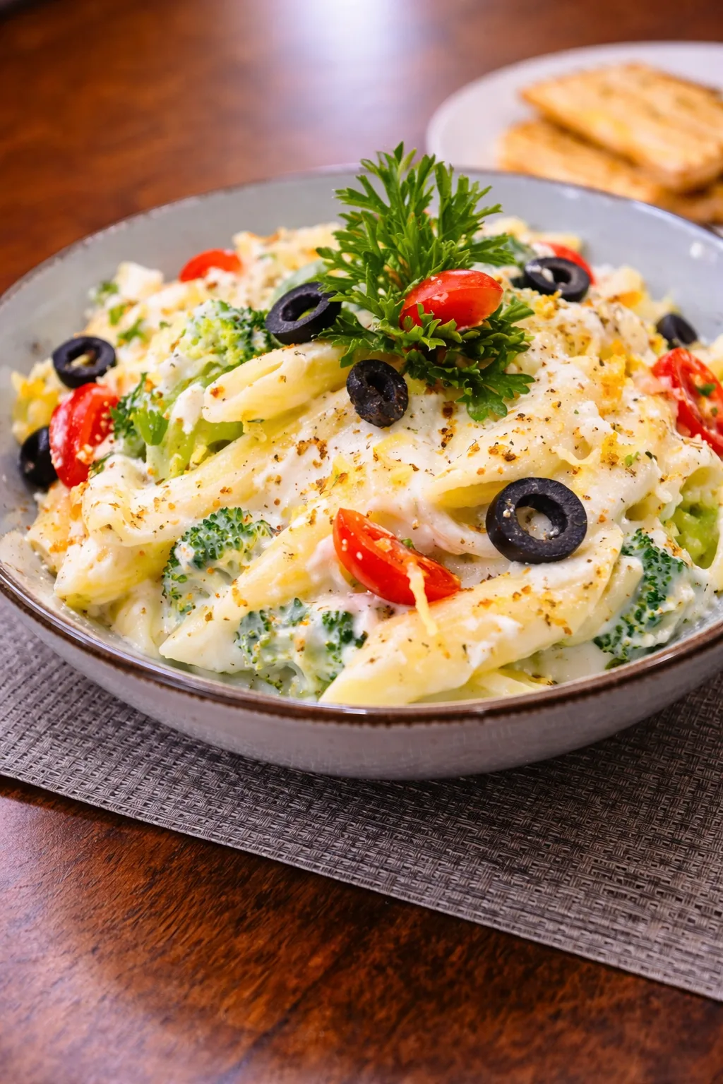 White Sauce Pasta – Blu Turkey Cafe Delhi Creamy white sauce pasta at Blu Turkey Cafe Greater Kailash