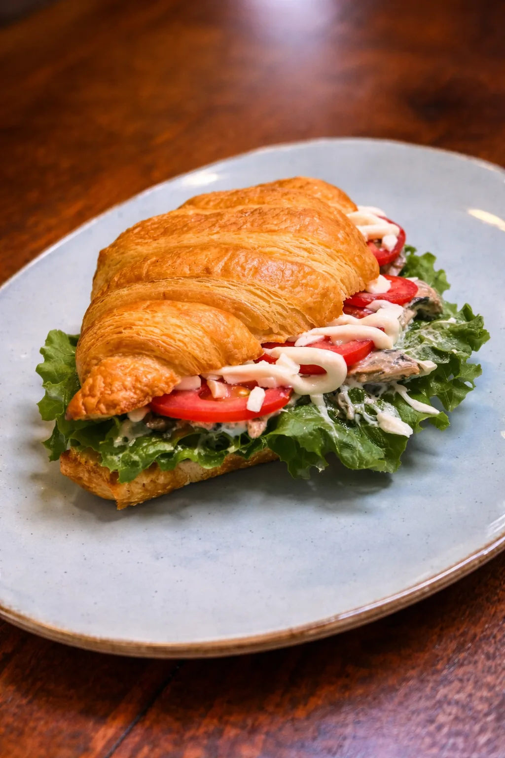 Croissant Sandwich – Blu Turkey Cafe Delhi Fresh croissant sandwich at Blu Turkey Cafe Greater Kailash Delhi